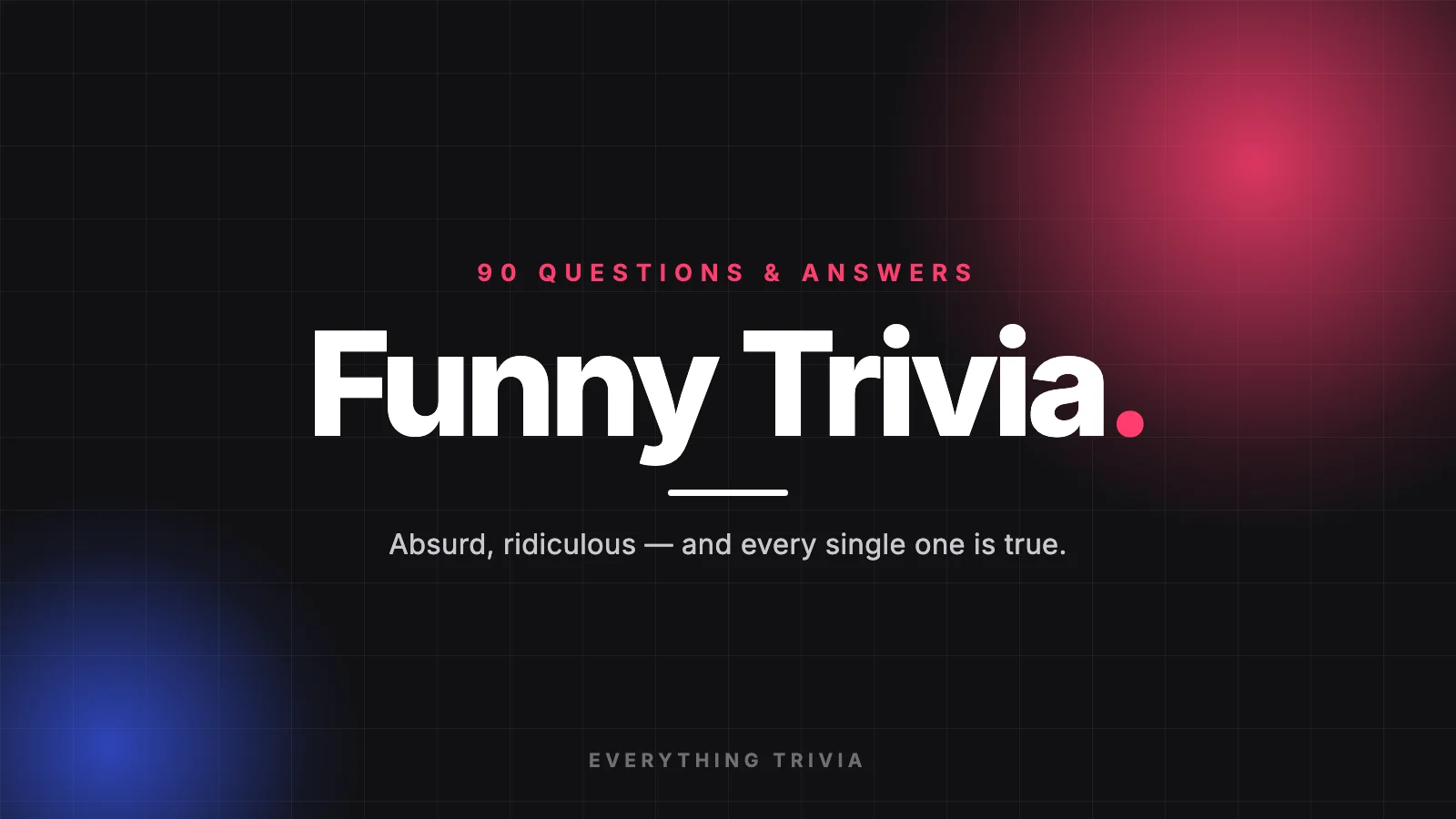 Funny Trivia title card — 90 questions and answers from Everything Trivia.
